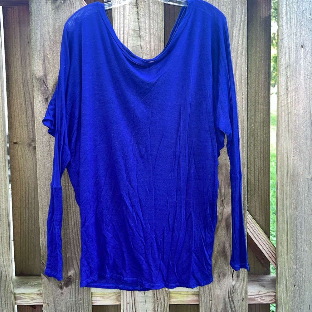 Love In Blue Dolman Long Sleeve Top